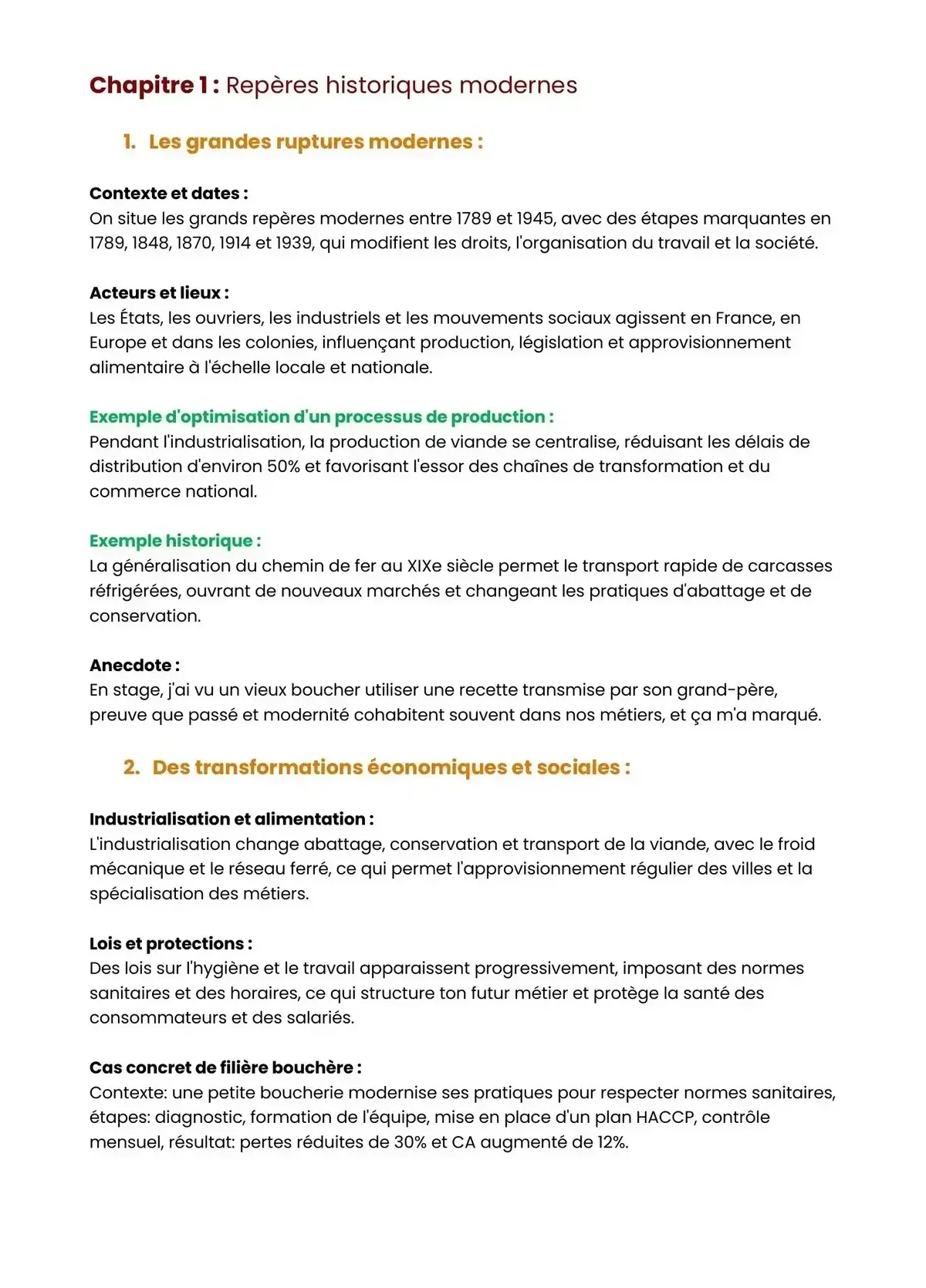 Example Fiche de Révision Bac Pro BCT